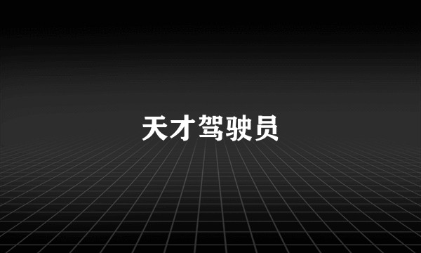 天才驾驶员