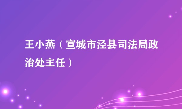 王小燕(宣城市泾县司法局政治处主任)