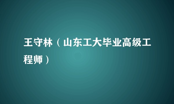 王守林（山东工大毕业高级工程师）