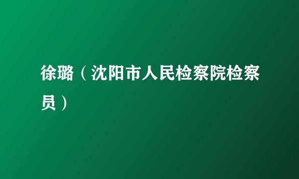 徐璐（沈阳市人民检察院检察员）