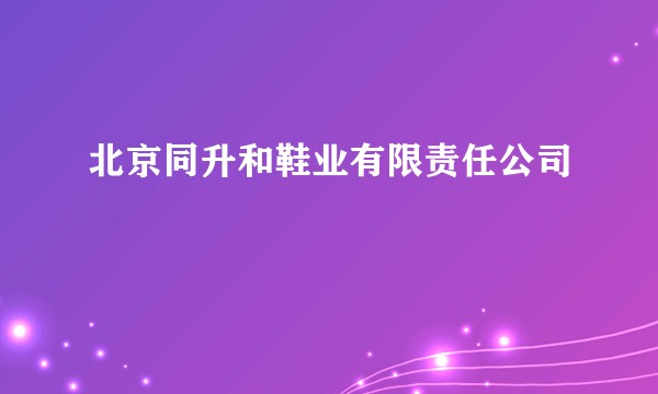 北京同升和鞋业有限责任公司