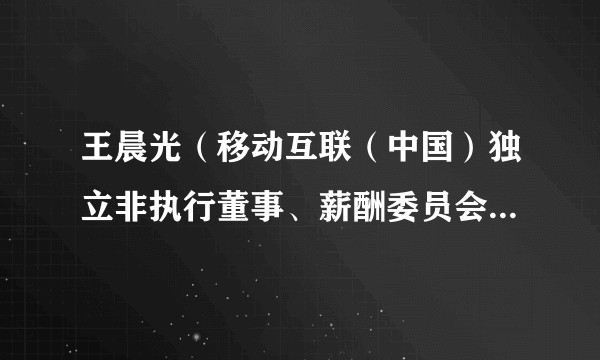 王晨光（移动互联（中国）独立非执行董事、薪酬委员会主席、审核委员会成员）