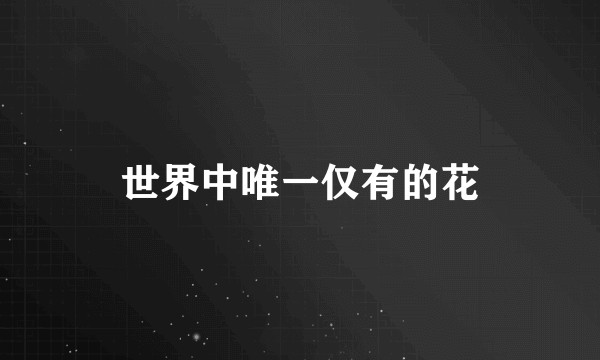 世界中唯一仅有的花