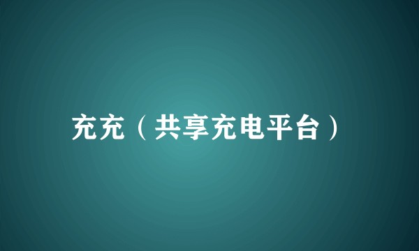 充充（共享充电平台）