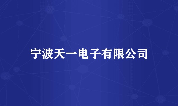 宁波天一电子有限公司