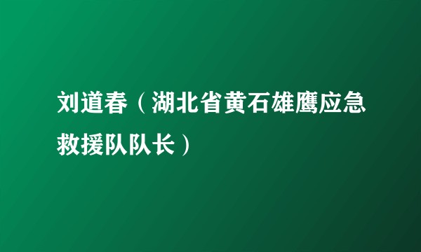 刘道春（湖北省黄石雄鹰应急救援队队长）