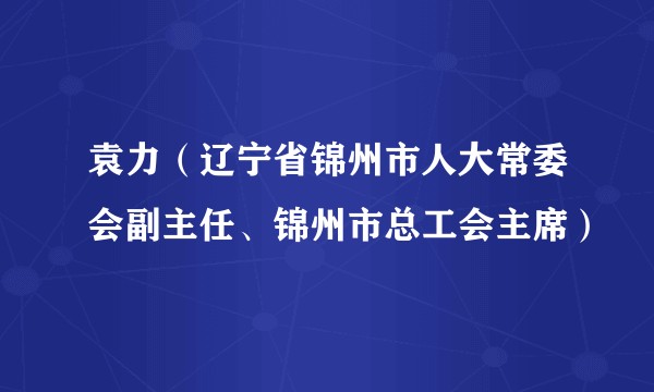 袁力（辽宁省锦州市人大常委会副主任、锦州市总工会主席）