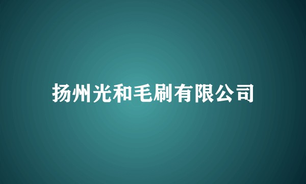 扬州光和毛刷有限公司