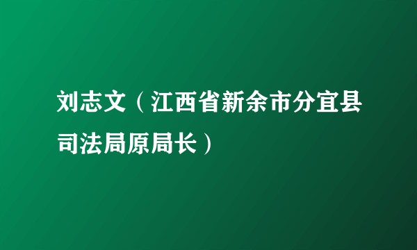 刘志文（江西省新余市分宜县司法局原局长）