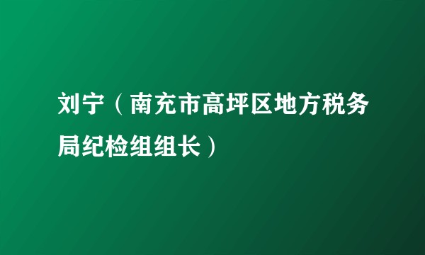 刘宁（南充市高坪区地方税务局纪检组组长）