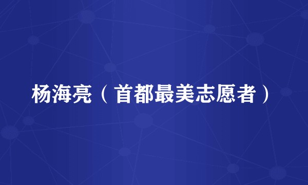 杨海亮（首都最美志愿者）