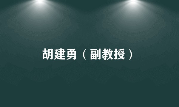 胡建勇（副教授）