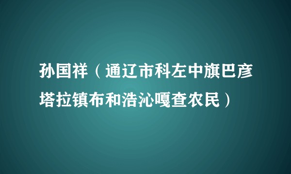 孙国祥（通辽市科左中旗巴彦塔拉镇布和浩沁嘎查农民）