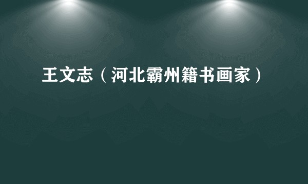 王文志（河北霸州籍书画家）