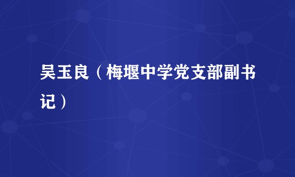 吴玉良（梅堰中学党支部副书记）