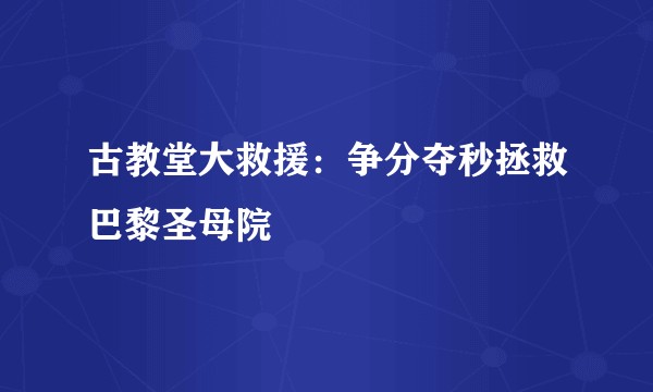 古教堂大救援：争分夺秒拯救巴黎圣母院