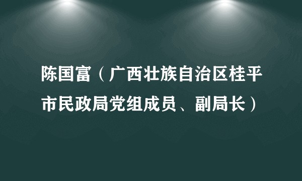 陈国富（广西壮族自治区桂平市民政局党组成员、副局长）