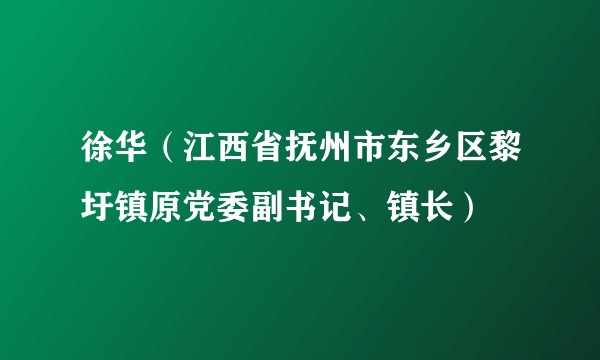 徐华（江西省抚州市东乡区黎圩镇原党委副书记、镇长）