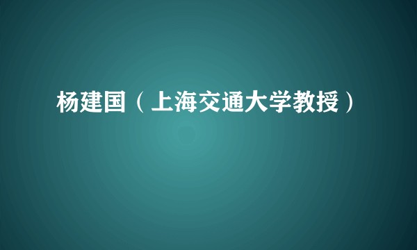 杨建国（上海交通大学教授）