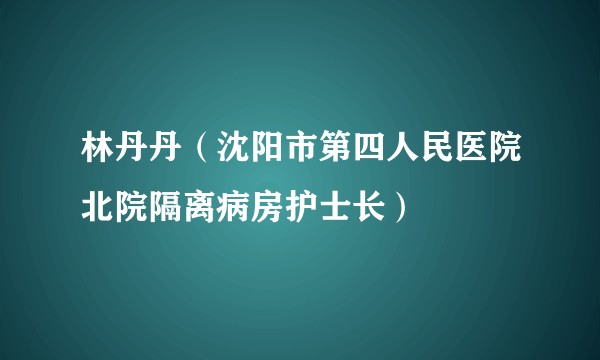 林丹丹（沈阳市第四人民医院北院隔离病房护士长）