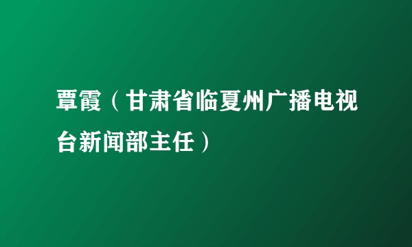 覃霞（甘肃省临夏州广播电视台新闻部主任）
