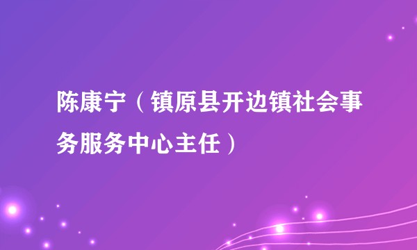 陈康宁（镇原县开边镇社会事务服务中心主任）
