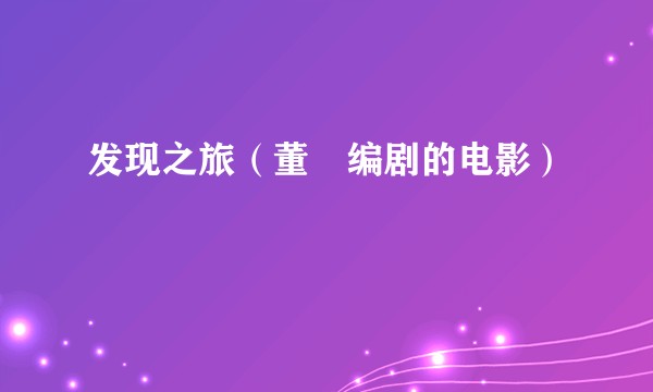 发现之旅（董劼编剧的电影）