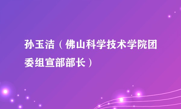 孙玉洁（佛山科学技术学院团委组宣部部长）