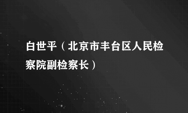 白世平（北京市丰台区人民检察院副检察长）