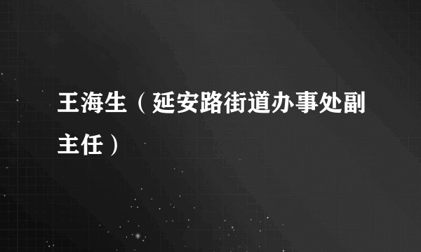 王海生（延安路街道办事处副主任）