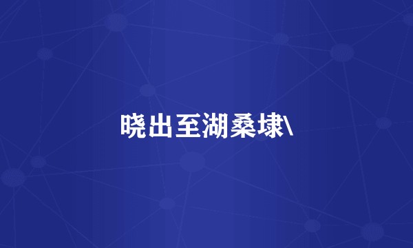 晓出至湖桑埭\