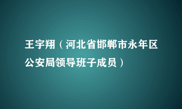 王宇翔（河北省邯郸市永年区公安局领导班子成员）