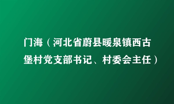 门海（河北省蔚县暖泉镇西古堡村党支部书记、村委会主任）