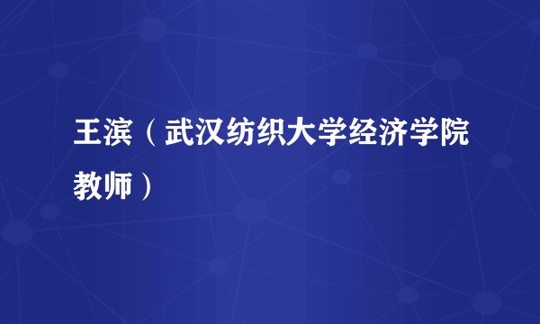 王滨（武汉纺织大学经济学院教师）