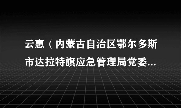云惠（内蒙古自治区鄂尔多斯市达拉特旗应急管理局党委委员，副局长）