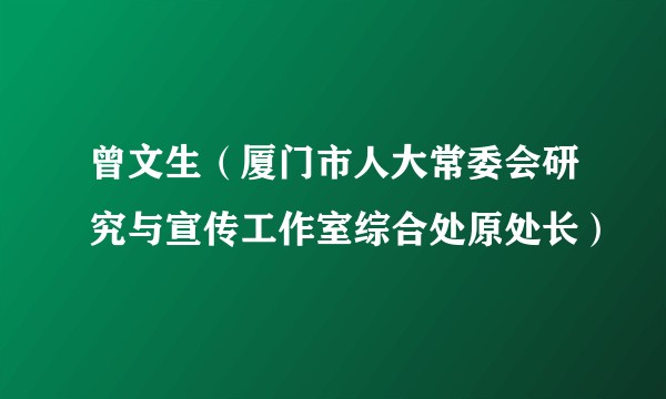 曾文生（厦门市人大常委会研究与宣传工作室综合处原处长）
