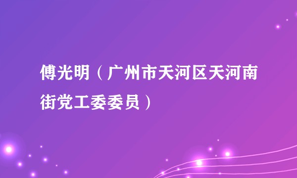 傅光明（广州市天河区天河南街党工委委员）
