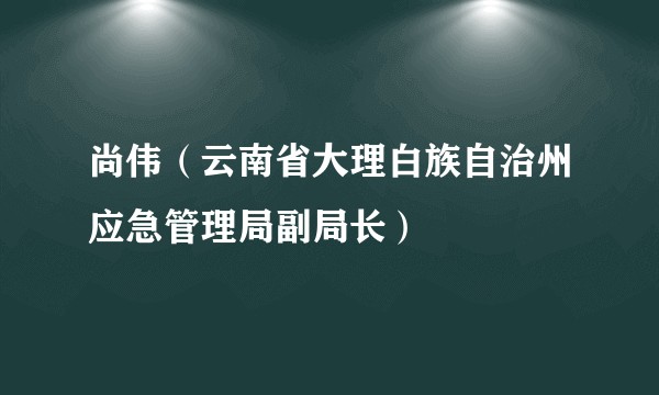 尚伟（云南省大理白族自治州应急管理局副局长）