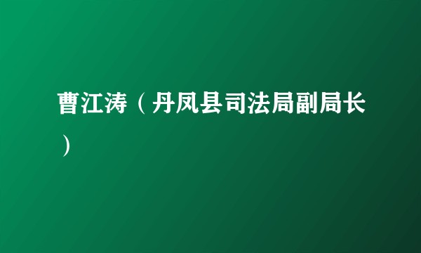 曹江涛（丹凤县司法局副局长）