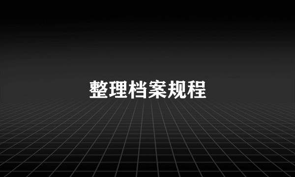 整理档案规程