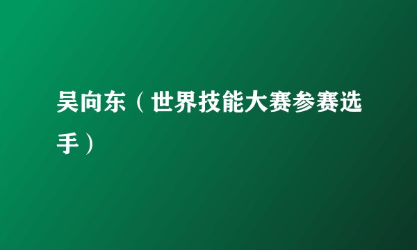 吴向东（世界技能大赛参赛选手）