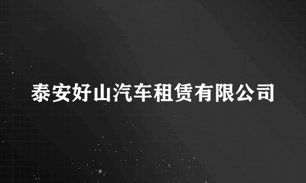 泰安好山汽车租赁有限公司
