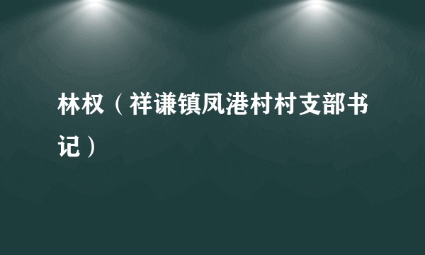 林权（祥谦镇凤港村村支部书记）
