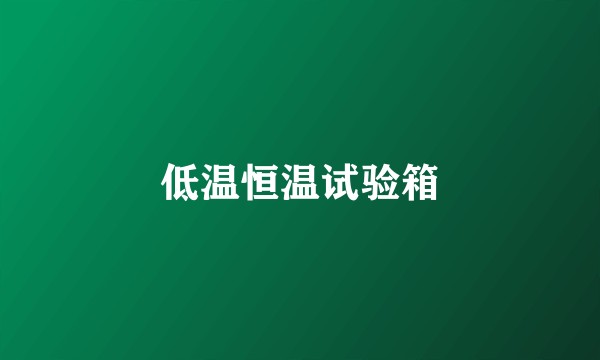 低温恒温试验箱
