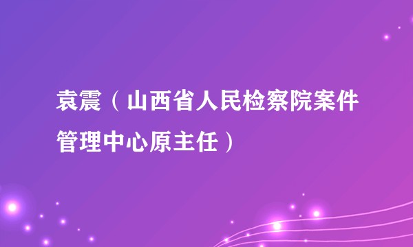 袁震（山西省人民检察院案件管理中心原主任）