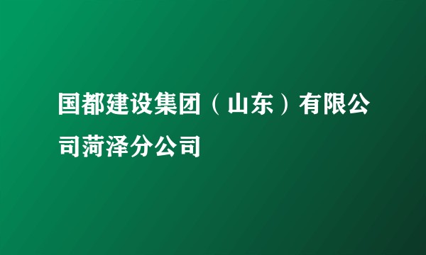 国都建设集团（山东）有限公司菏泽分公司