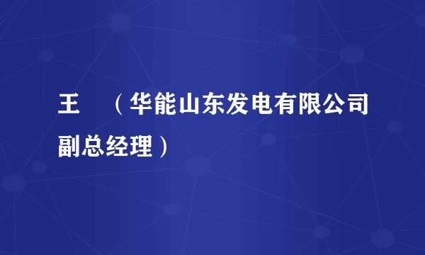 王垚（华能山东发电有限公司副总经理）