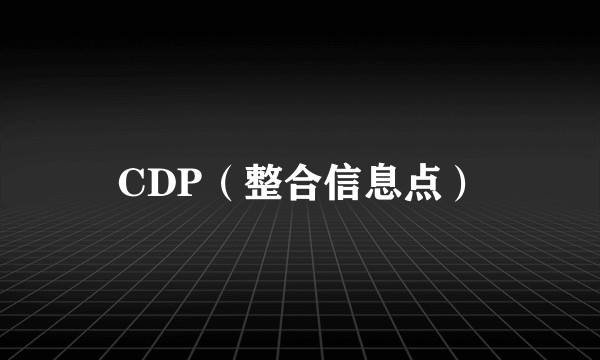 CDP（整合信息点）