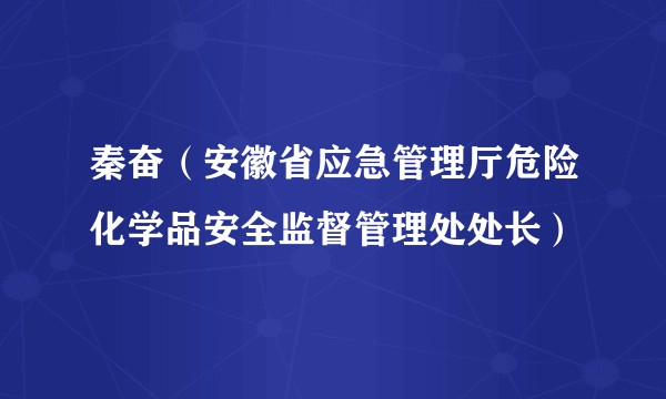 秦奋（安徽省应急管理厅危险化学品安全监督管理处处长）