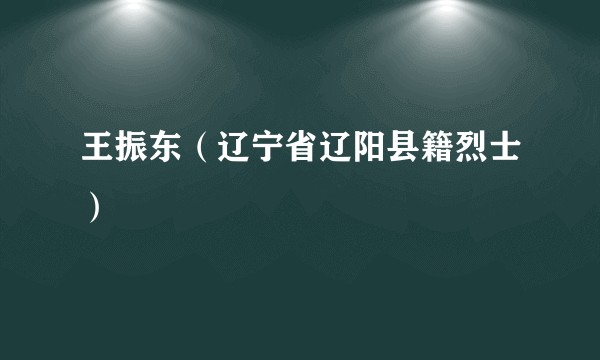 王振东（辽宁省辽阳县籍烈士）